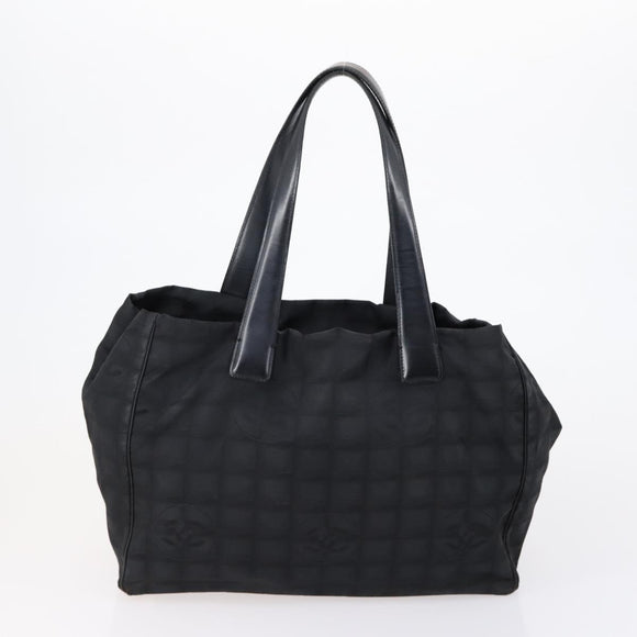 CHANEL New Travel Line Einkaufstasche Nylon 2er Set Schwarz CC Auth BA8474