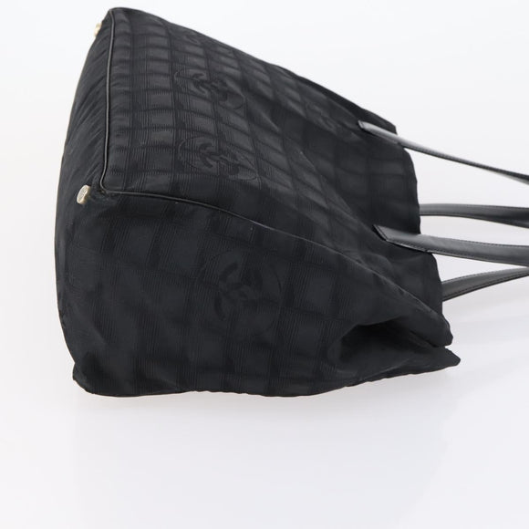 CHANEL New Travel Line Tote Bag Nylon 2 Set Black CC Auth BA8474