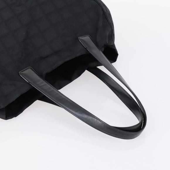 CHANEL New Travel Line Tote Bag Nylon 2 Set Black CC Auth BA8474