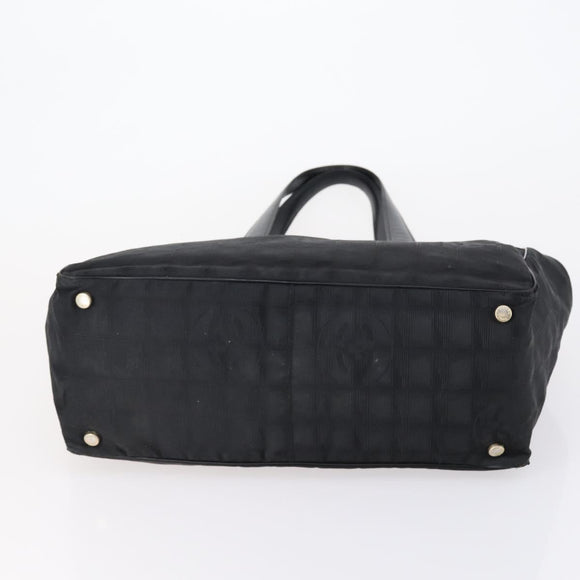 CHANEL New Travel Line Tote Bag Nylon 2 Set Black CC Auth BA8474