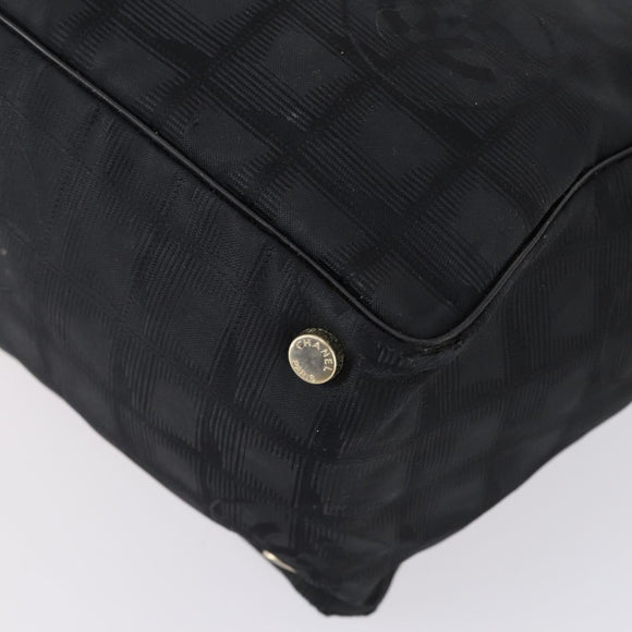 CHANEL New Travel Line Tote Bag Nylon 2 Set Black CC Auth BA8474