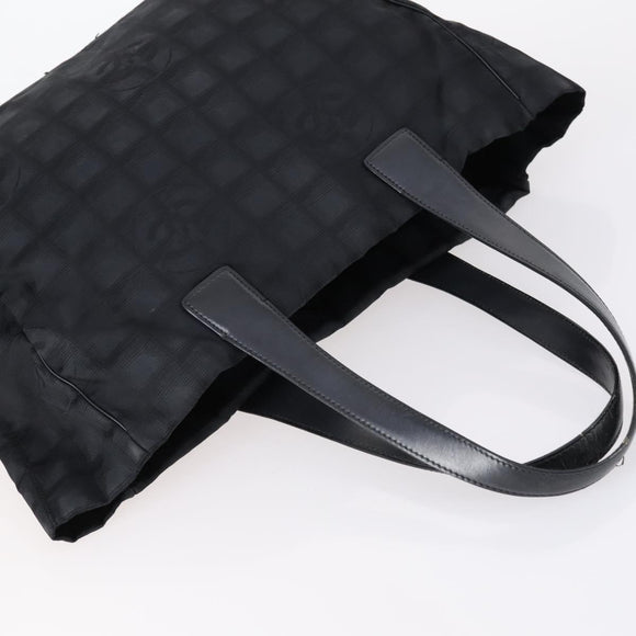 CHANEL New Travel Line Einkaufstasche Nylon 2er Set Schwarz CC Auth BA8474