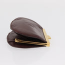 CARTIER Must Line Coin Purse Leather 2 Set Bordeaux Gold Auth BA8475-11