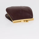 CARTIER Must Line Coin Purse Leather 2 Set Bordeaux Gold Auth BA8475-12