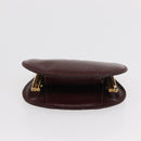 CARTIER Must Line Coin Purse Leather 2 Set Bordeaux Gold Auth BA8475-13
