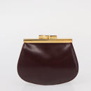 CARTIER Must Line Coin Purse Leather 2 Set Bordeaux Gold Auth BA8475-3