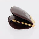 CARTIER Must Line Coin Purse Leather 2 Set Bordeaux Gold Auth BA8475-4