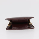 CARTIER Must Line Coin Purse Leather 2 Set Bordeaux Gold Auth BA8475-6