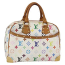LOUIS VUITTON Monogram Multicolor Trouville Hand Bag White M92663 LV Auth BA8483-1