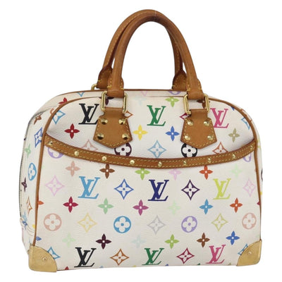LOUIS VUITTON Monogram Multicolor Trouville Hand Bag White M92663 LV Auth BA8483