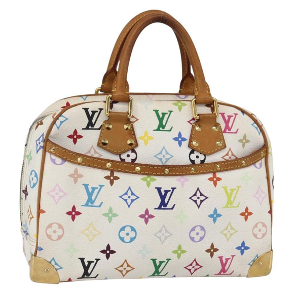 LOUIS VUITTON Monogram Multicolor Trouville Hand Bag White M92663 LV Auth BA8483