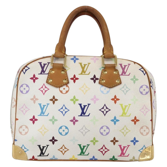 LOUIS VUITTON Monogram Multicolor Trouville Hand Bag White M92663 LV Auth BA8483