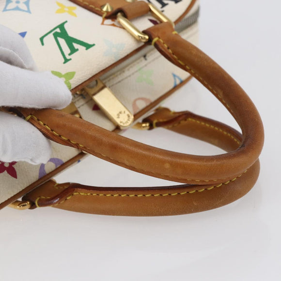 LOUIS VUITTON Monogram Multicolor Trouville Hand Bag White M92663 LV Auth BA8483
