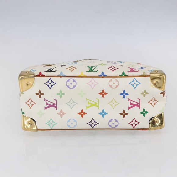 LOUIS VUITTON Monogram Multicolor Trouville Hand Bag White M92663 LV Auth BA8483