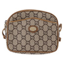 GUCCI GG Plus Supreme Shoulder Bag PVC Beige Gold Auth BA8484-2