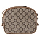 GUCCI GG Plus Supreme Shoulder Bag PVC Beige Gold Auth BA8484-3