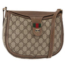GUCCI GG Supreme Web Sherry Line Bag PVC Beige Gold 10 02 056 Auth BA8485-1