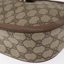 GUCCI GG Supreme Web Sherry Line Bag PVC Beige Gold 10 02 056 Auth BA8485-14