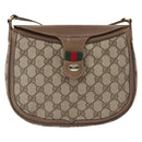 GUCCI GG Supreme Web Sherry Line Bag PVC Beige Gold 10 02 056 Auth BA8485-13