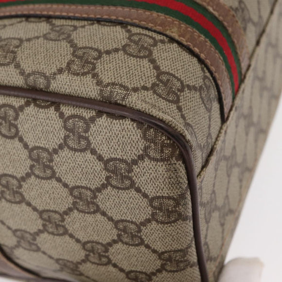 GUCCI GG Supreme Web Sherry Line Bag PVC Beige Gold 002 115 6697 Auth BA8486