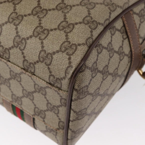 GUCCI GG Supreme Web Sherry Line Bag PVC Beige Gold 002 115 6697 Auth BA8486
