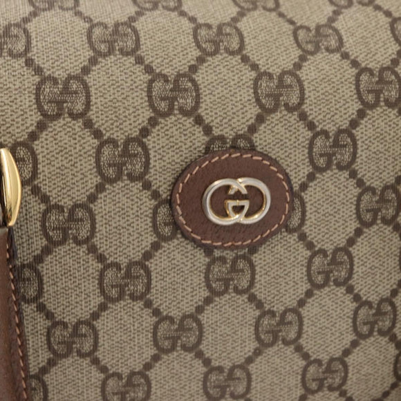 GUCCI GG Supreme Web Sherry Line Tas PVC Beige Goud 002 115 6697 Auth BA8486