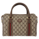 GUCCI GG Supreme Web Sherry Line Bag PVC Beige Gold 002 115 6697 Auth BA8486-13