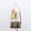GUCCI GG Supreme Web Sherry Line Tas PVC Beige Goud 002 115 6697 Auth BA8486-25