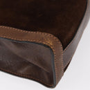 GUCCI Web Sherry Line Hand Bag Leather Suede Brown Auth BA8488-10