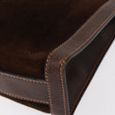 GUCCI Web Sherry Line Hand Bag Leather Suede Brown Auth BA8488-11