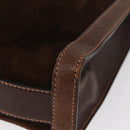 GUCCI Web Sherry Line Hand Bag Leather Suede Brown Auth BA8488-13