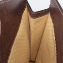 GUCCI Web Sherry Line Hand Bag Leather Suede Brown Auth BA8488-16