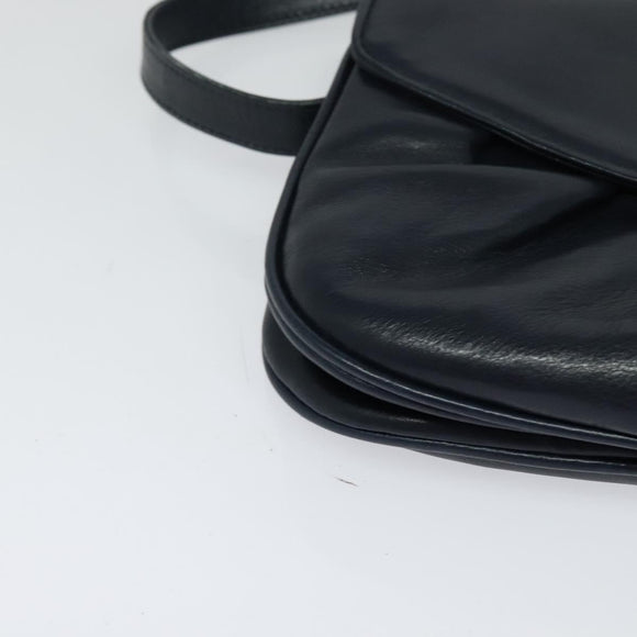 GUCCI Shoulder Bag Leather Navy Auth BA849
