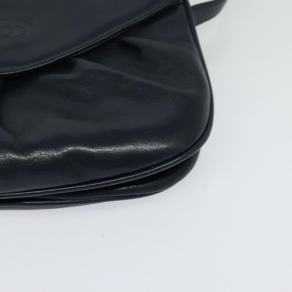 GUCCI Shoulder Bag Leather Navy Auth BA849