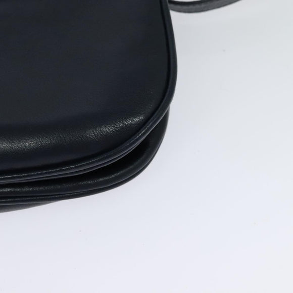 GUCCI Shoulder Bag Leather Navy Auth BA849