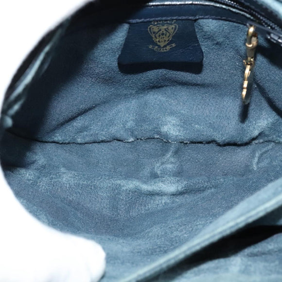 GUCCI Shoulder Bag Leather Navy Auth BA849