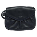 GUCCI Shoulder Bag Leather Navy Auth BA849-13
