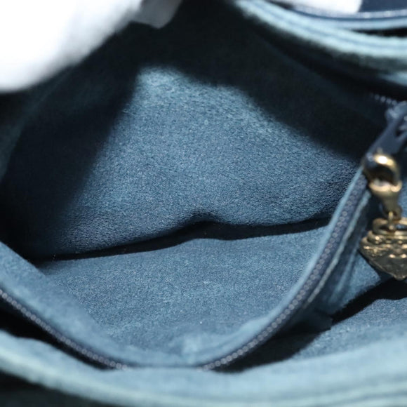 GUCCI Shoulder Bag Leather Navy Auth BA849