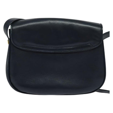 GUCCI Shoulder Bag Leather Navy Auth BA849 - 0