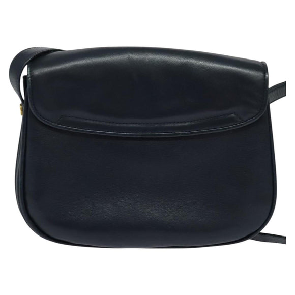 GUCCI Shoulder Bag Leather Navy Auth BA849