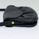 GUCCI Shoulder Bag Leather Navy Auth BA849-3