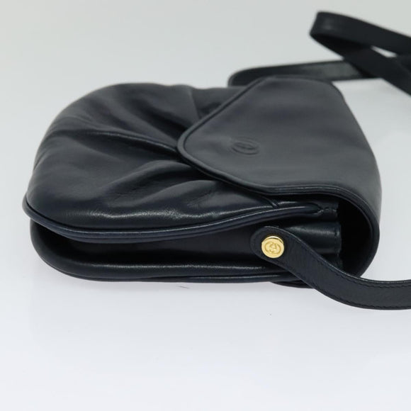 GUCCI Shoulder Bag Leather Navy Auth BA849