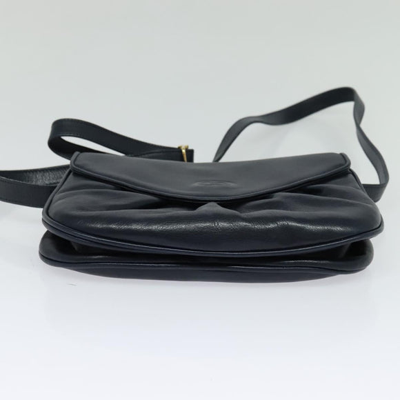 GUCCI Shoulder Bag Leather Navy Auth BA849