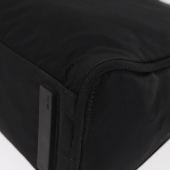 PRADA Hand Bag Nylon Black Silver Auth BA8490