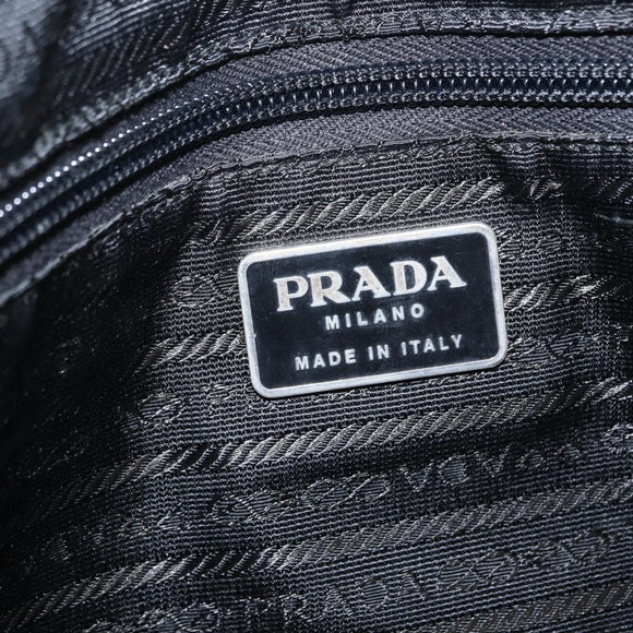 PRADA Hand Bag Nylon Black Silver Auth BA8490