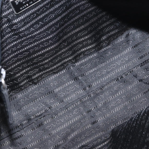 PRADA Hand Bag Nylon Black Silver Auth BA8490