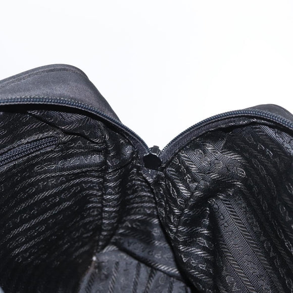 PRADA Hand Bag Nylon Black Silver Auth BA8490