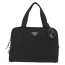 PRADA Hand Bag Nylon Black Silver Auth BA8490-13
