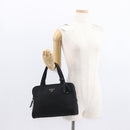 PRADA Hand Bag Nylon Black Silver Auth BA8490-24