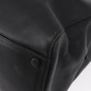 CHANEL Tote Bag Leather Black Silver CC Auth BA8491-15